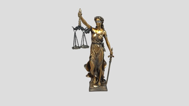 Lady Justice with Scales and Sword 3D Model