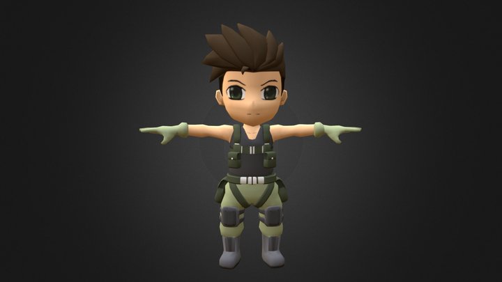 Chibi soldier 3D Model