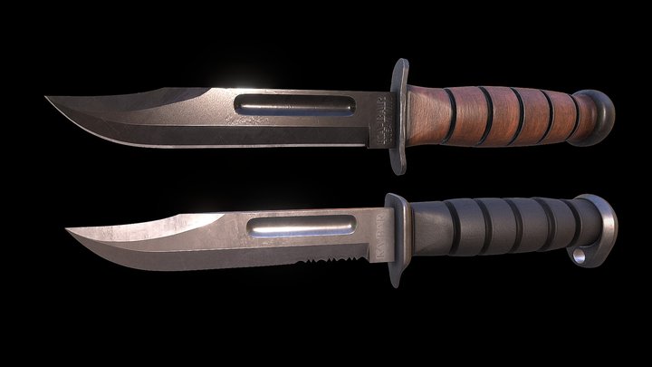 Ka Bar USMC Knife 3D Model