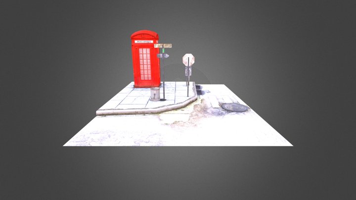Phone_booth_scene 3D Model