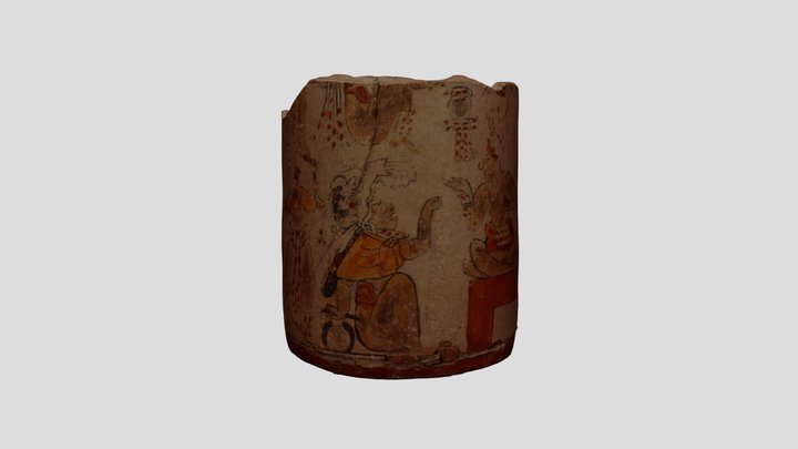 Classic Maya Polychrome Vessel Fragment_BASA1 3D Model