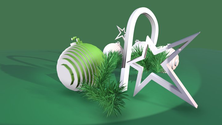CHRISTMAS on green background 3D Model