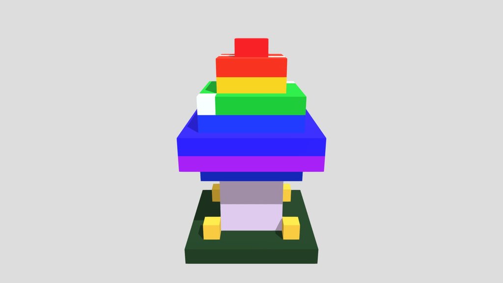 Rainbow Mushroom - Voxel 32x32 (Animated)