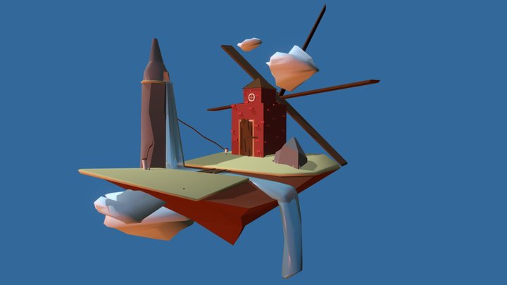 Diorama - Moulin volant 3D Model