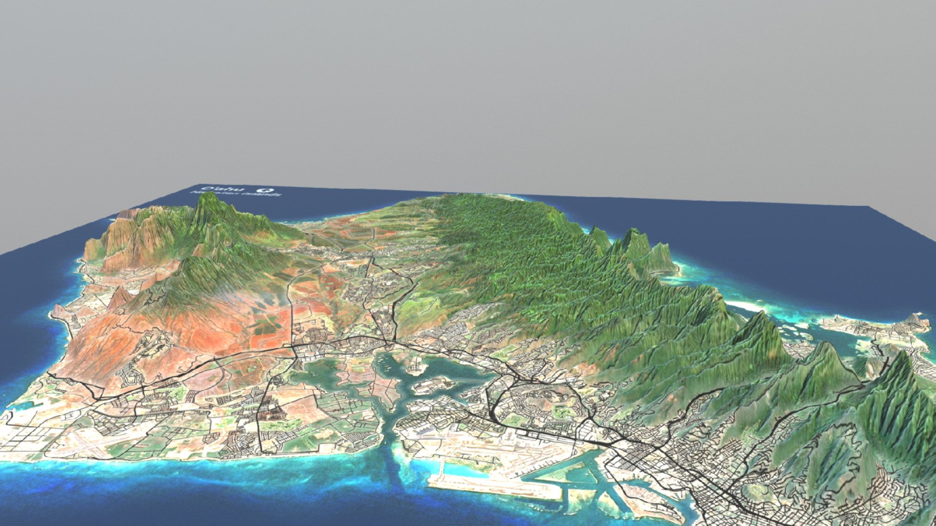 O'ahu, Hawai'i - Road Network (1:260,000 Scale)