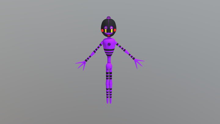 Purple Security Puppet FNAF 6 3D Model