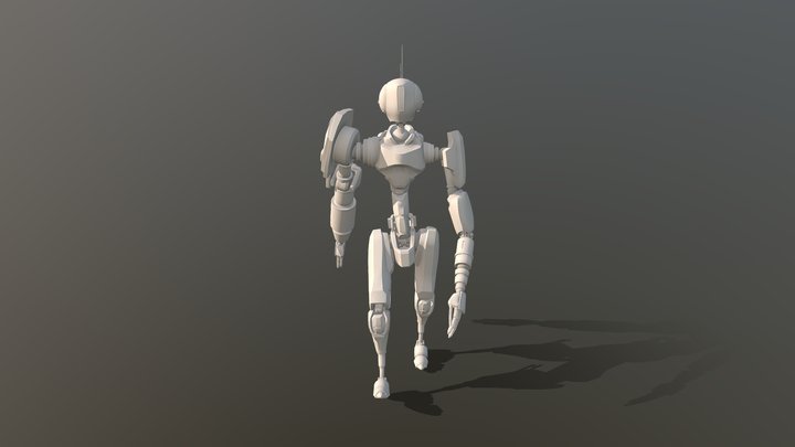 Bipedal Robot Charcter 3D Model