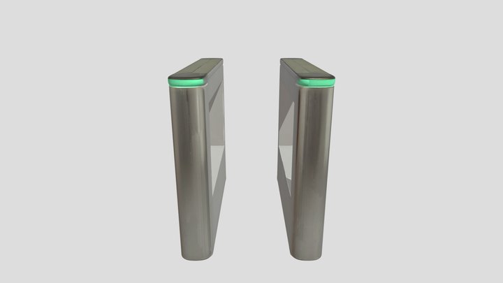 Two metallic access gates 3D Model