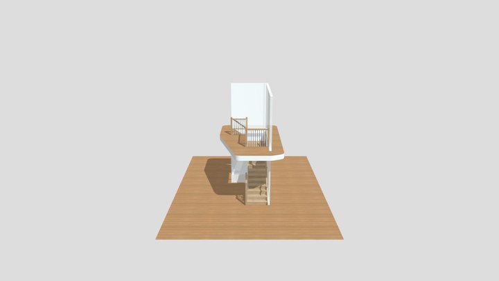 BSMT STAIR WRAPPED AROUND WALL 3D Model