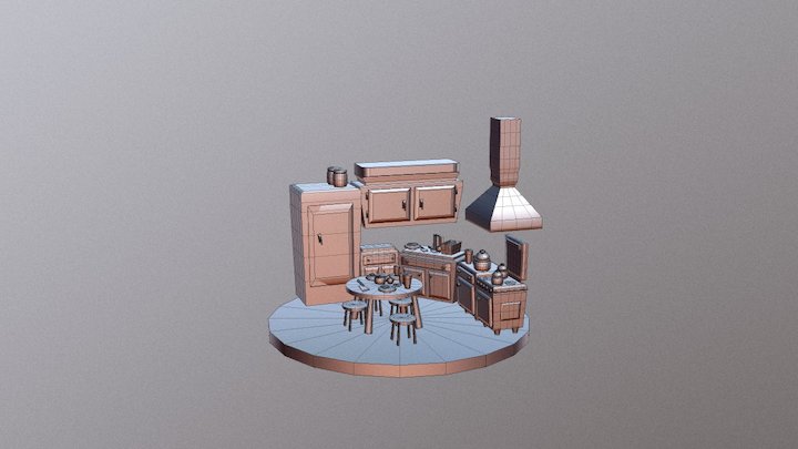 Kitchen Animation Model 3D Model