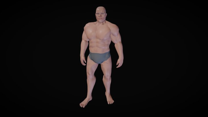 Base Muscular Male Model 3D Model