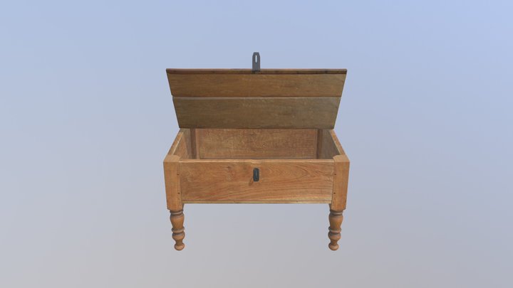 Brown Desk Open Pose 3D Model