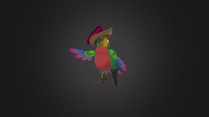 Piratey Parrot 3D Model