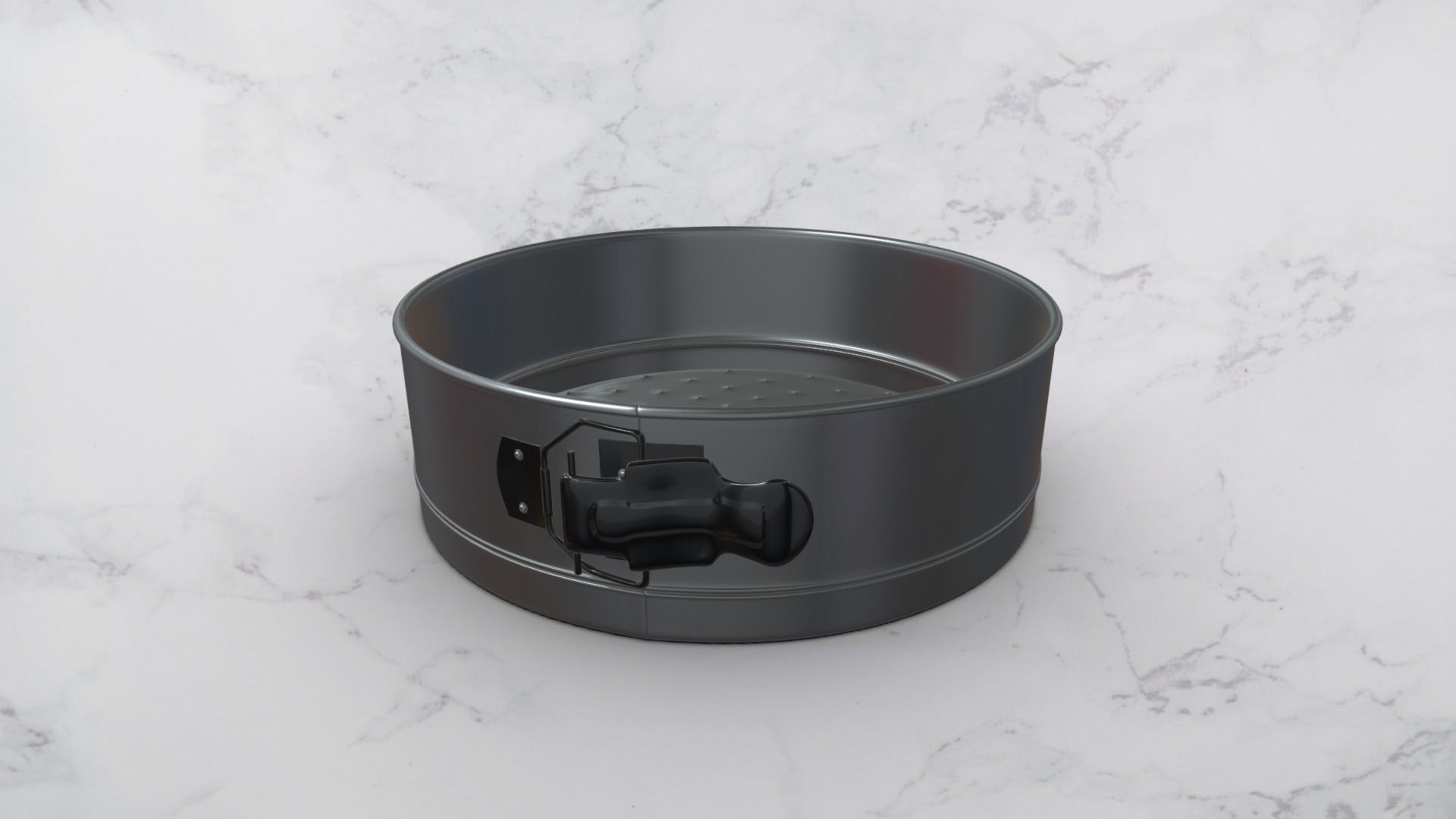 3D model Spring-Form Baking Pan - This is a 3D model of the Spring-Form Baking Pan. The 3D model is about a ring on a white surface.