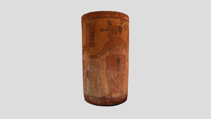 Mayan Cylindrical Vase-Reproduction 3D Model