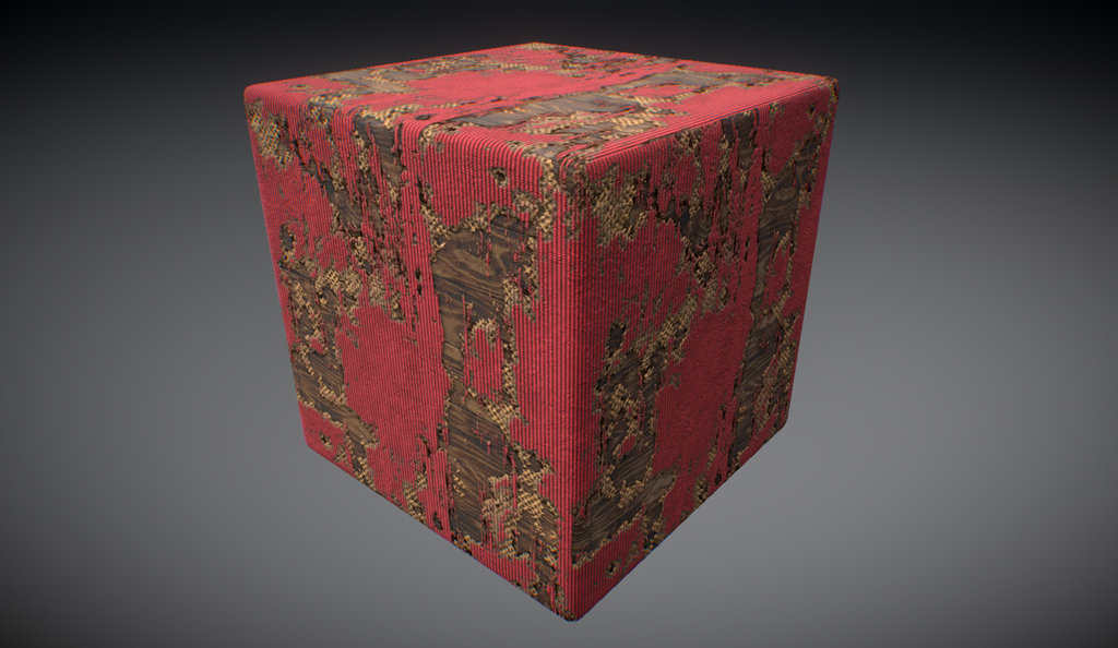 Old fabric on wooden frame