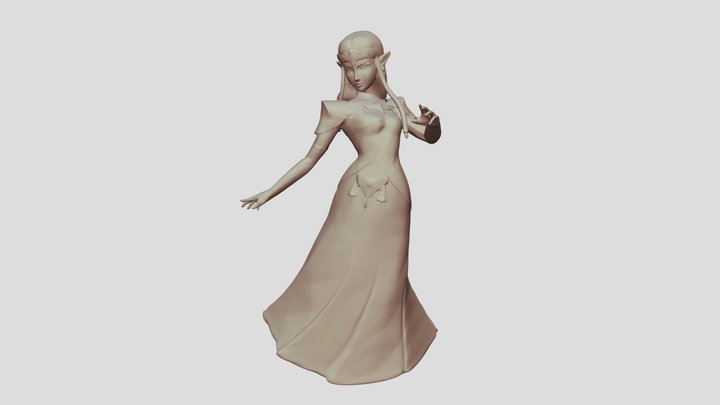 Female Elf Dance Girl 3D Model