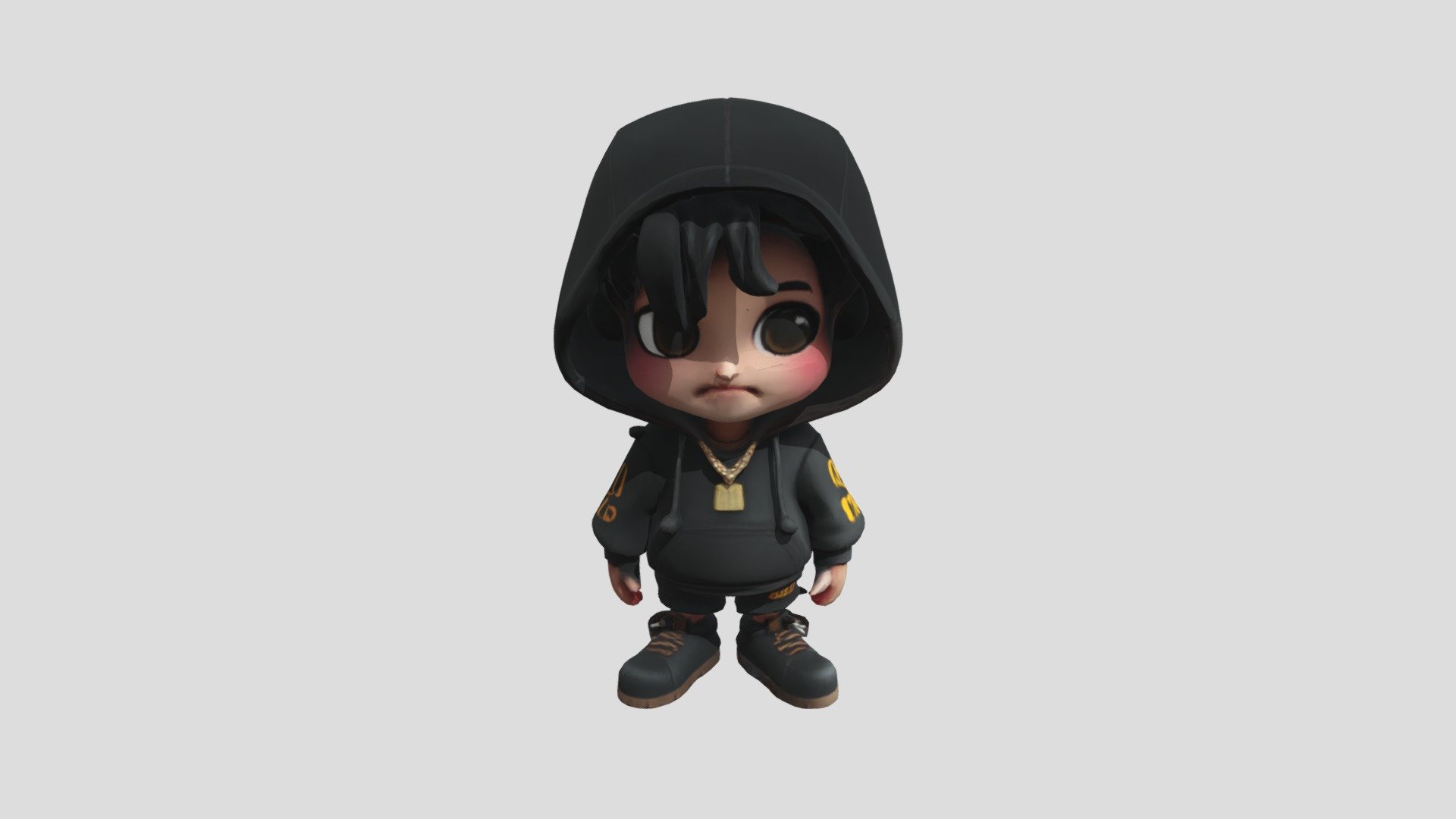 Black_hoodie_kawaii_rapper_boy_gold_chain_1 - 3D model by mavwilson ...