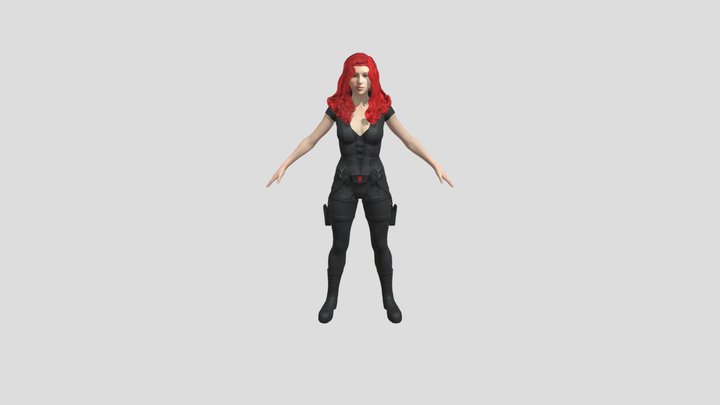 Black- Widow- Rigged 3D Model