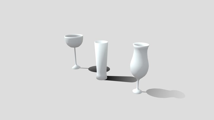 Cocktail Glasses Base 2 3D Model