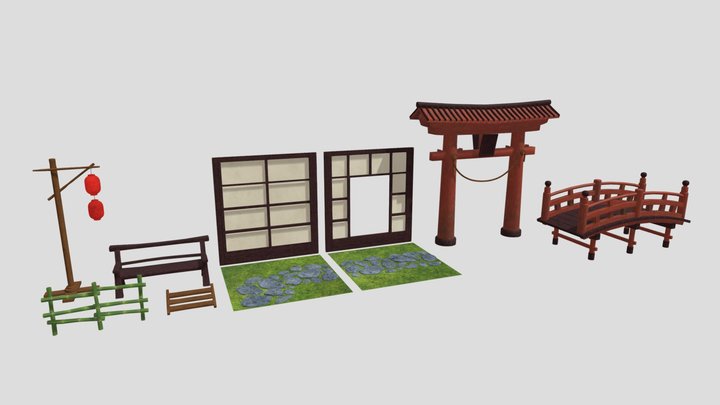 Japanese Modular Asset 3D Model