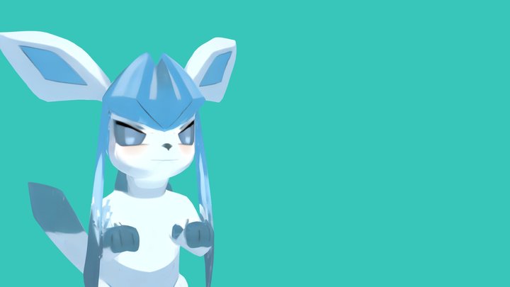 Glaceon, Paws Up! 3D Model