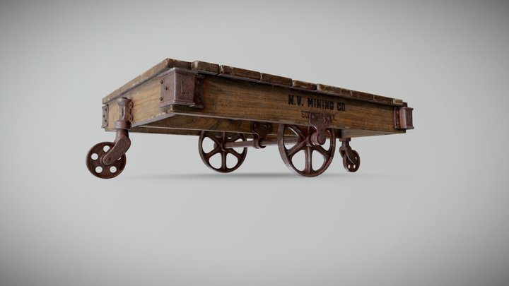 Mining Cart Coffee Table 3D Model