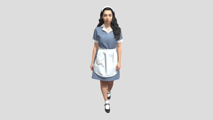 Maid in a Blue Uniform – Kostenloses 3D-Modell STL