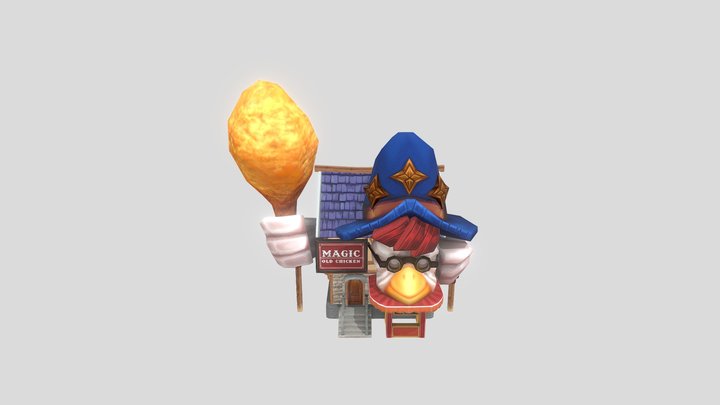 SK_fried chicken shop 3D Model