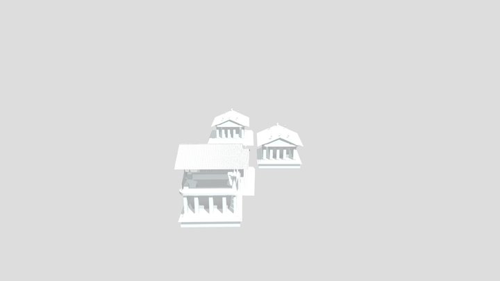 Historical Romanic town centre palace 3D Model