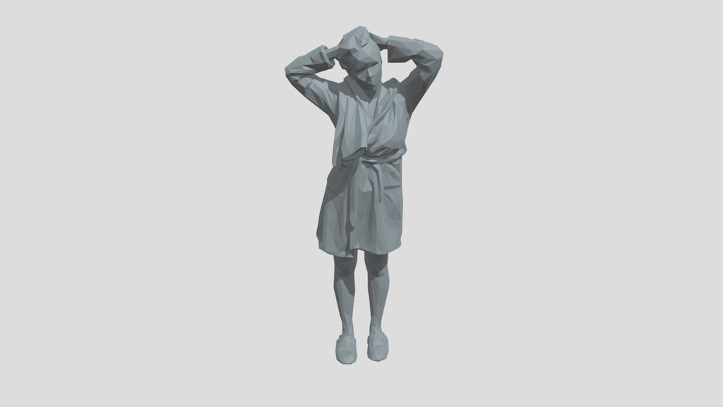 Lowpoly Female In Bathrobe