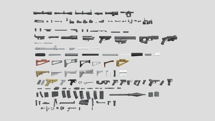 Firearms_Kit _1.0 (CC0) 3D Model
