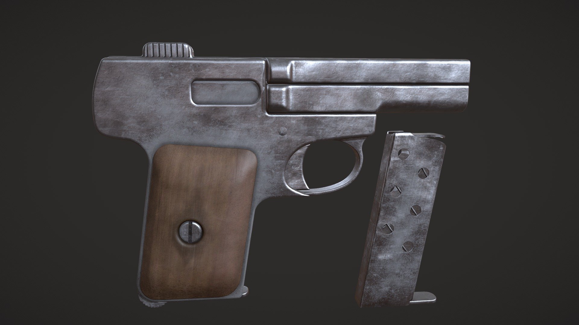 Henryk Strapoc Polish ww2 Resistance Pistol - Buy Royalty Free 3D model ...