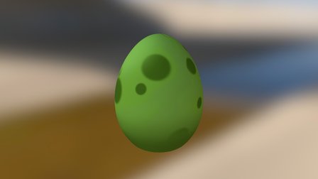 Spotted Green Dinosaur Easter Egg 3D Model