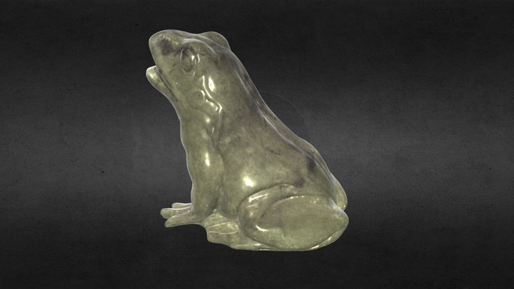 3D Scanned Concrete Frog Ornament (3D Printable) 3D Model