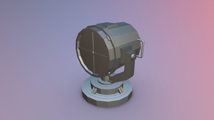 Low-Poly Searchlight 3D Model
