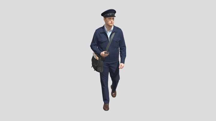 Uniformed Mailman With Messenger Bag – Modello 3D gratuito STL