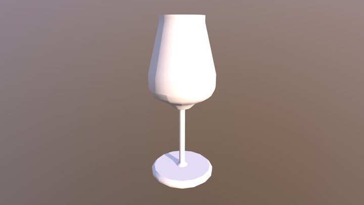 Low Poly Wine Glass 3D Model