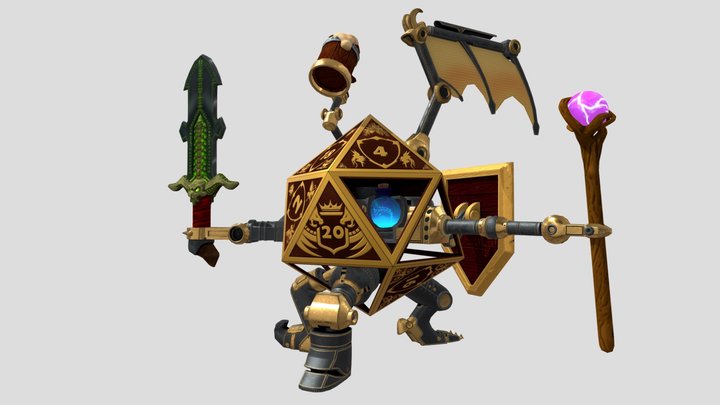 Character D20, D&D, Dice 3D Model