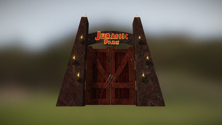 Jurassic Park Gate – Gratis 3D-model STL