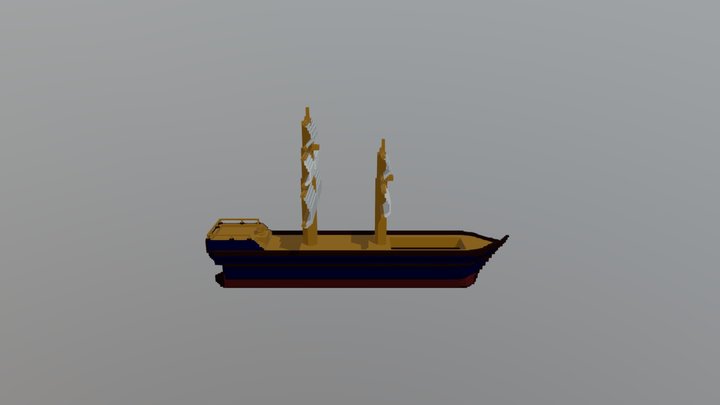 pirate ship voxel art 3D Model