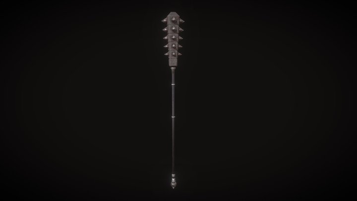 Demonic Spiked War Mace – Game Ready PBR Weapon