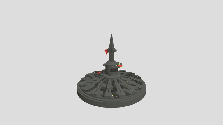 Ominous Broken Stone Coin Fountain 3D Model
