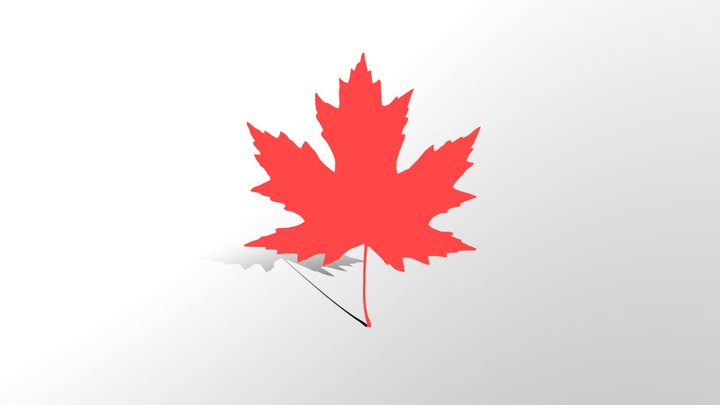 Canadian Crimson: High-Poly Leaf Sculpt 3D Model