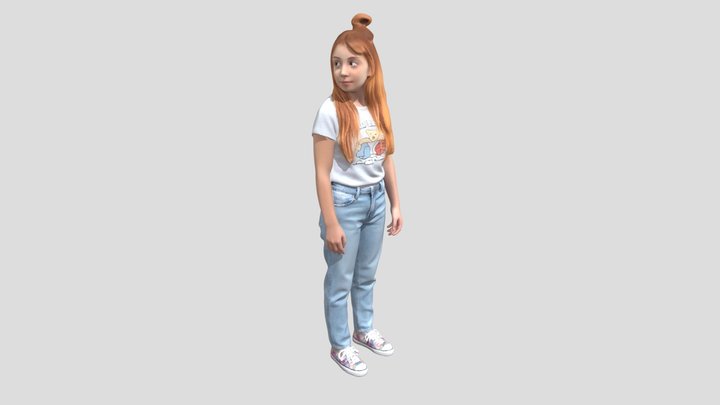 Redheaded Girl In Casual Denim – Modèle 3D gratuit STL