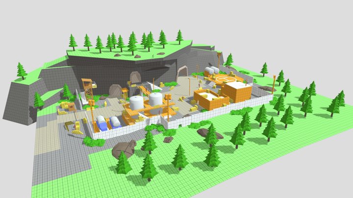 Level Design Blockout 3D Model