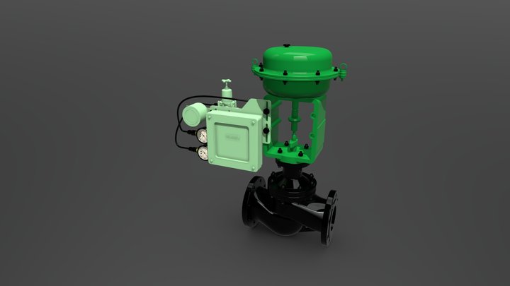 Pneumatic Actuated Diaphragm Valve 3D Model