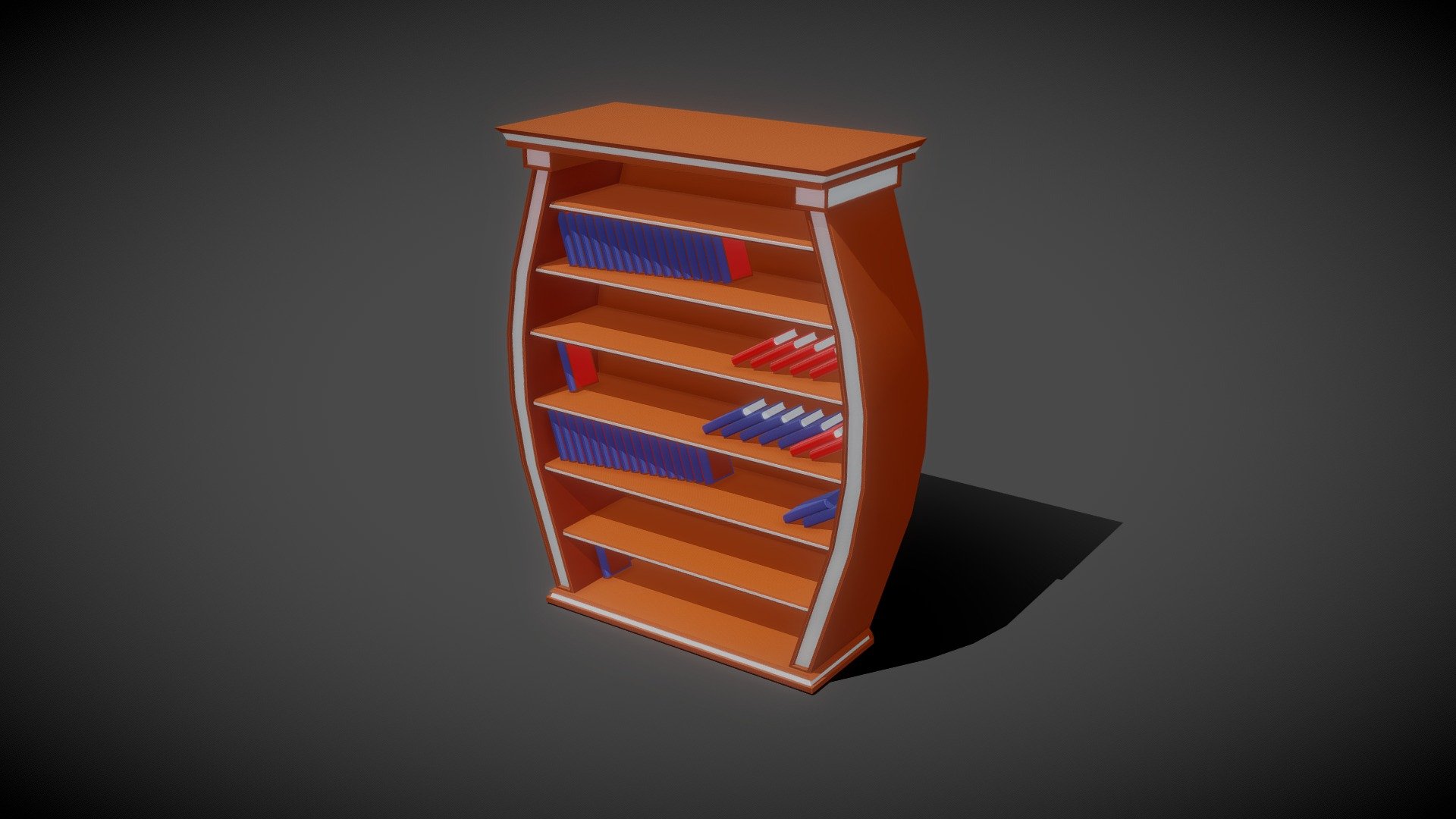 Bookcase Low Poly 3D model by Alexandr Philippov (alexphilipp) [3883836] Sketchfab
