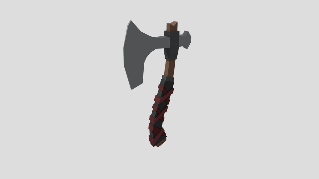 Stylized Low Poly Viking Axe