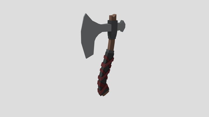 Stylized Low Poly Viking Axe